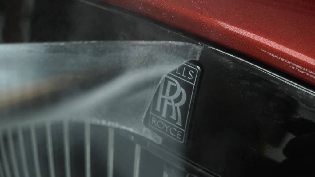 RR badge under PPF on a Rolls-Royce Cullinan