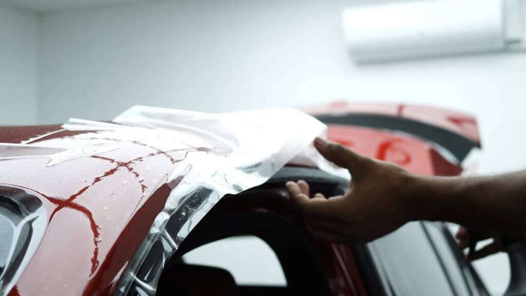 Stretching PPF over a Rolls-Royce Cullinan bonnet