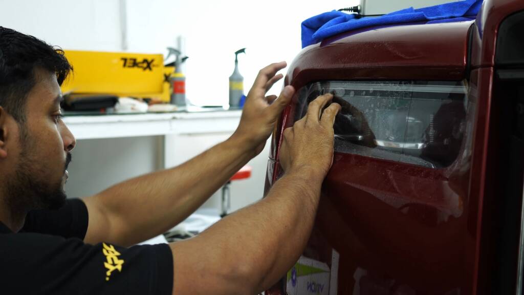 Fitting PPF beside a Rolls-Royce Cullinan rear light