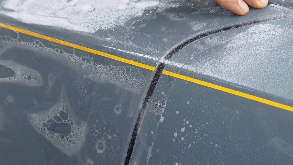 Clear paint protection film over the coachline of a Rolls-Royce Ghost