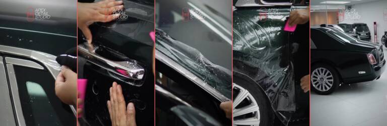 Rolls-Royce Phantom PPF in Dubai: Old Film Removed, New Protection Applied