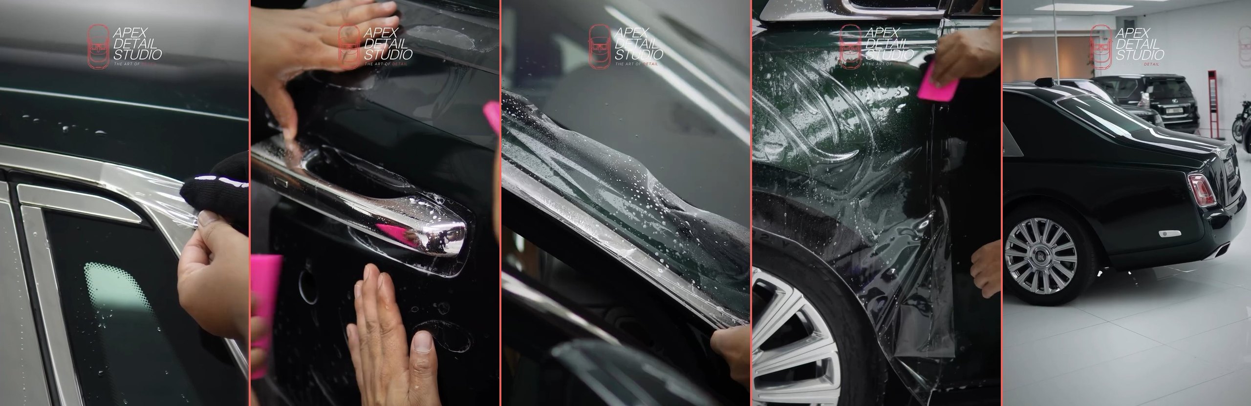 Rolls-Royce Phantom PPF in Dubai: Old Film Removed, New Protection Applied