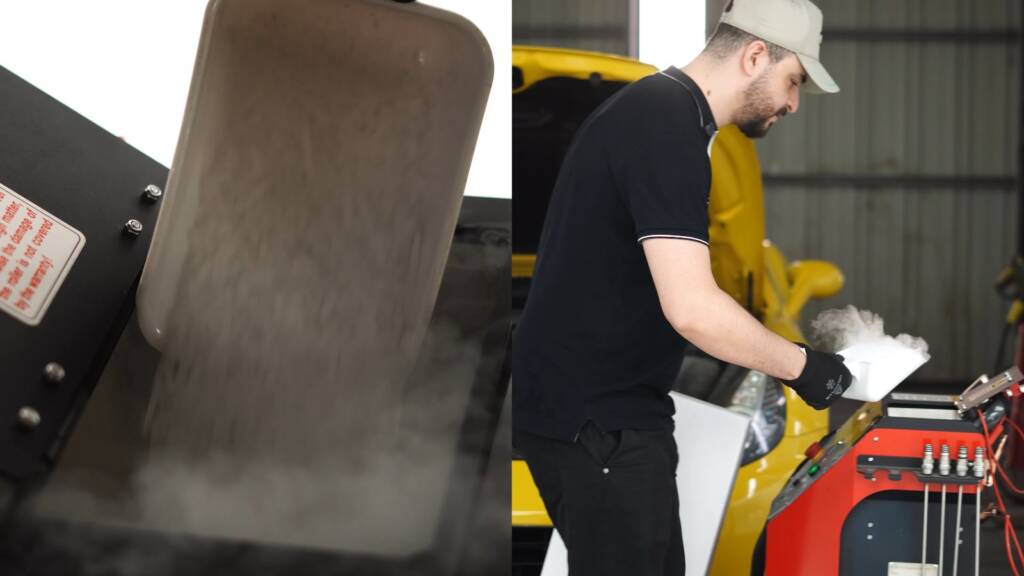 Dry ice blasting machine ready for a Rolls-Royce Wraith in Dubai