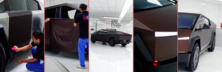 Tesla Cybertruck Brown Colour PPF and Tint in Dubai