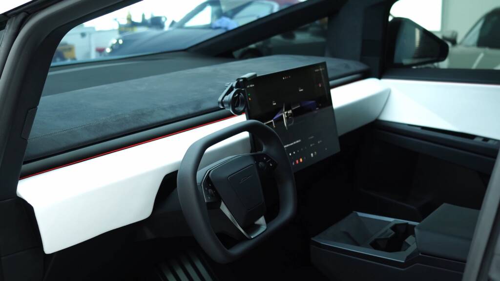 Tesla Cybertruck cabin after window tint