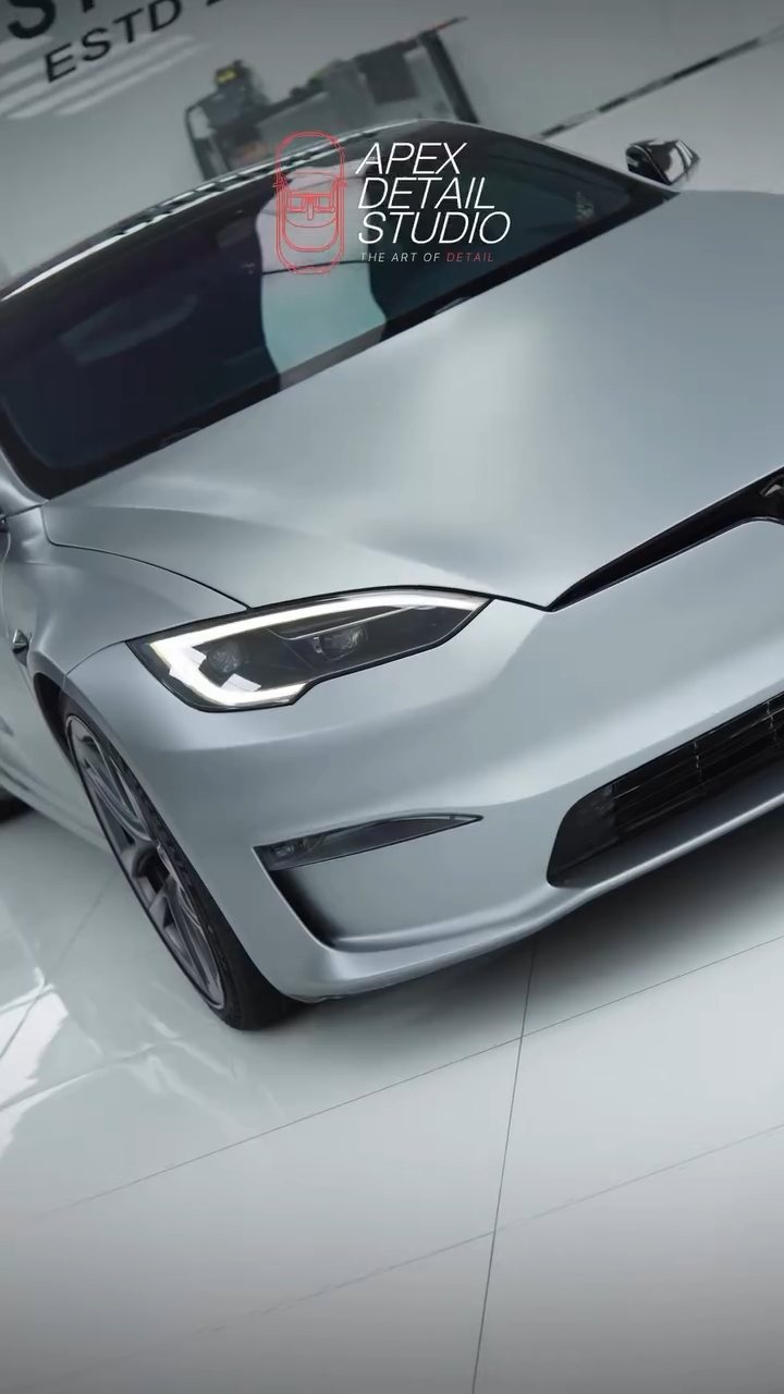 Tesla Model S Plaid front three-quarter with tinted glass in Dubai