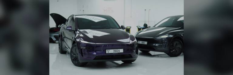 Tesla Model Y Juniper Midnight Purple Wrap in Dubai