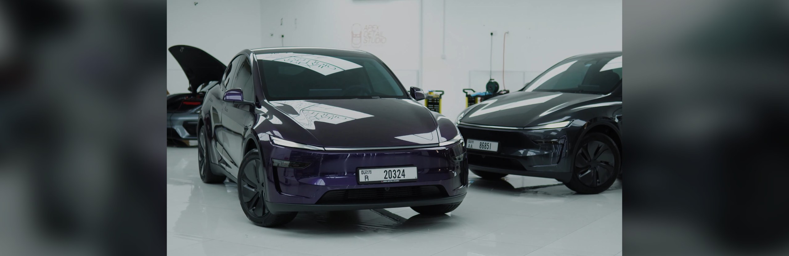 Tesla Model Y Juniper Midnight Purple Wrap in Dubai