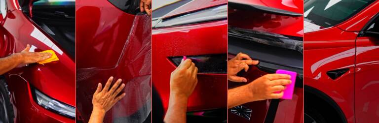 Tesla Model Y Performance PPF in Dubai: Full-Body Film on a Red Model Y