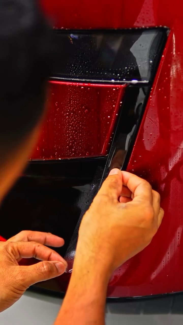 Fitting PPF into the Tesla Model Y lower bumper vent in Dubai