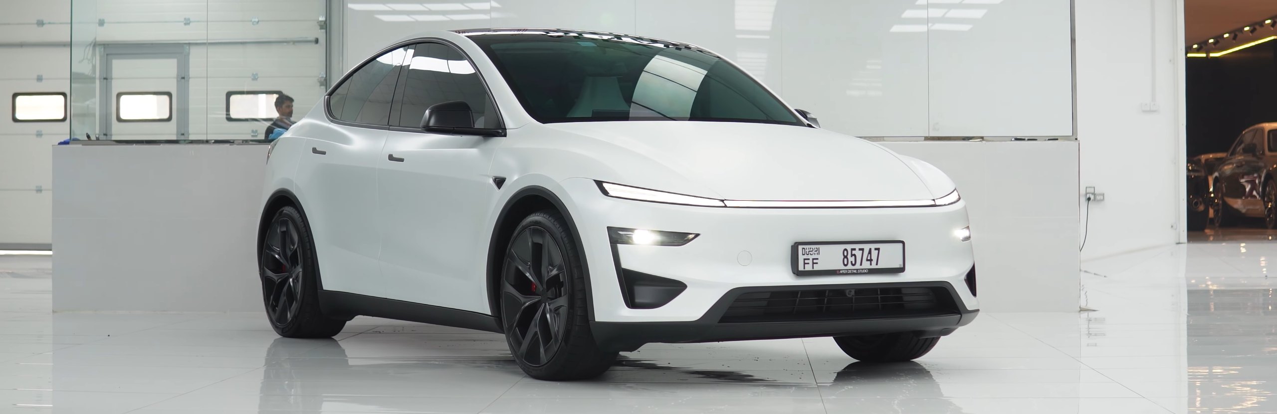 Tesla Model Y Performance Stealth PPF in Dubai: Gloss White to Satin