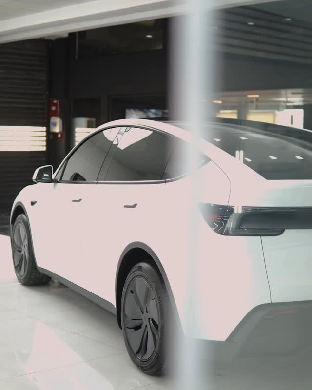 Tesla Model Y, premium window tint with 99% UV protection, at Apex Detail Studio in Dubai